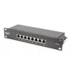 DIGITUS 10in netwerkbundel - 6HE-kast zwart legbord PDU 8-poorts switch CAT6 patchpaneel