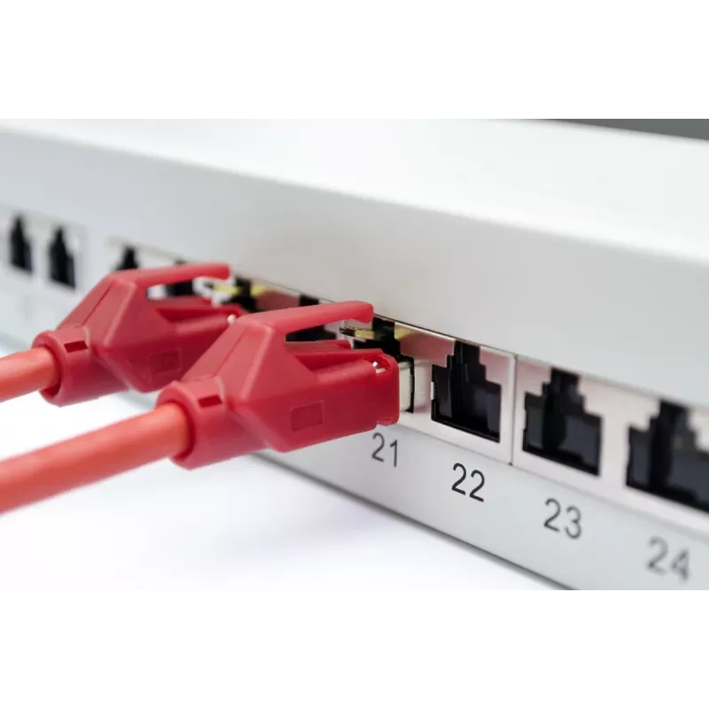 DIGITUS DN-91624S-EA 19 inch patchpaneel, CAT6A klasse EA, afgeschermd, 24 poorten RJ45, LSA, 1U, lichtgrijs RAL 7035