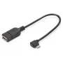 DIGITUS USB 2.0 adapterkabel, OTG, Type Micro B - A M/F, 15 cm, USB 2.0 conform, haaks, zwart