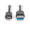 DIGITUS USB Type-C aansluitkabel, Type C naar A M/M, 1m SuperSpeed zwart