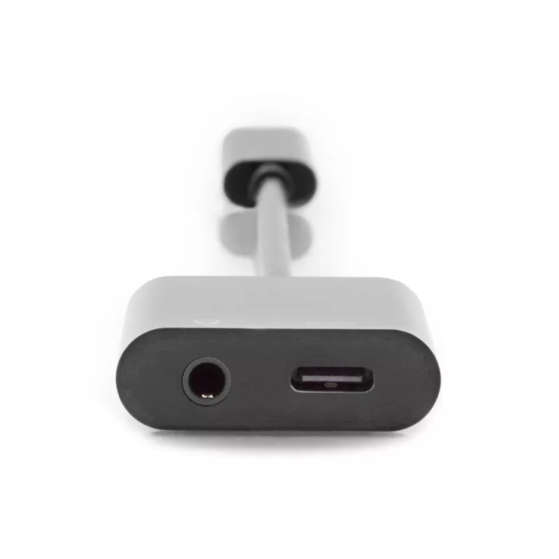 DIGITUS USB Type-C splitterkabel, type C – 3,5 mm + type C M/F/F, 20 cm zwart