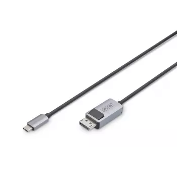 DIGITUS USB Type C naar DP adapterkabel 8Ka30Hz. HBR3 aluminium behuizing zwart 1m