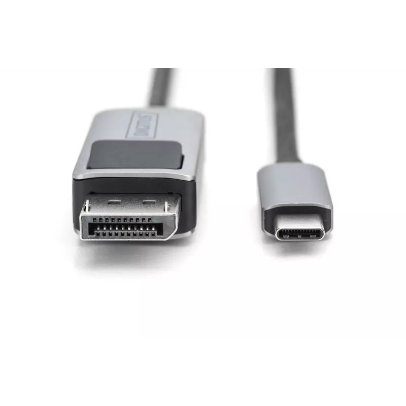 DIGITUS USB Type C naar DP adapterkabel 8Ka30Hz. HBR3 aluminium behuizing zwart 1m
