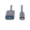 DIGITUS actieve USB-C verlengkabel – 10G USB 3.2 Gen2 USB-C – USB-A (M/F) – 5 m