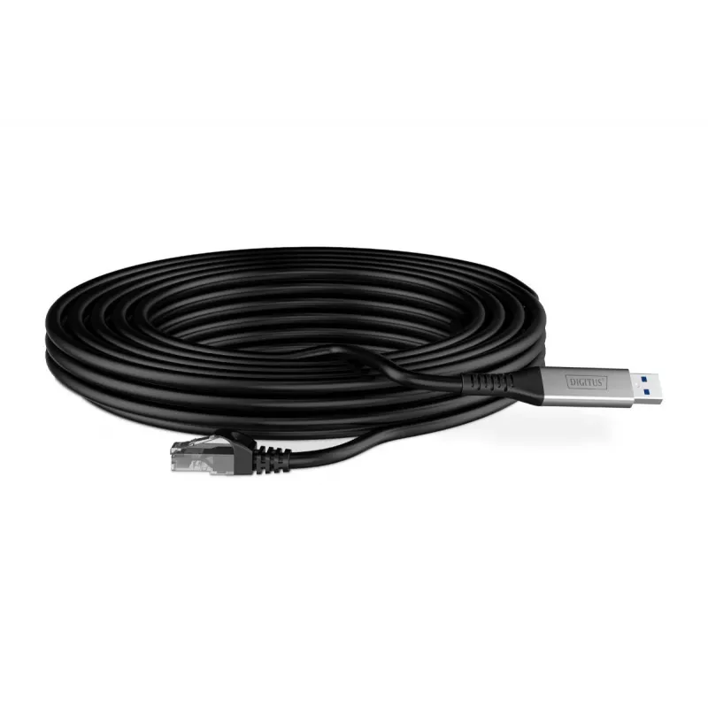 DIGITUS USB 3.2 Gen1 - RJ45 Ethernet-kabel - CAT6a S/FTP zwart - 5 m