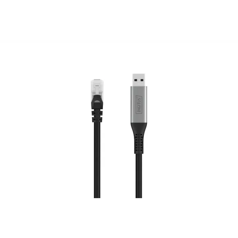 DIGITUS USB 3.2 Gen1 - RJ45 Ethernet-kabel - CAT6a S/FTP zwart - 10 m