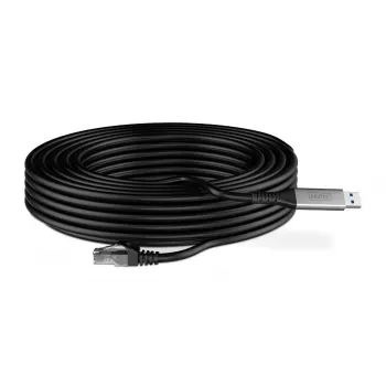 DIGITUS USB 3.2 Gen1 - RJ45 Ethernet-kabel - CAT6a S/FTP zwart - 15 m