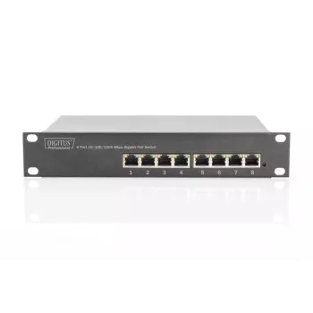 DIGITUS 8-poorts Gigabit PoE-switch 10 inch 8x10/100/1000Mbps RJ45 PoE 96W