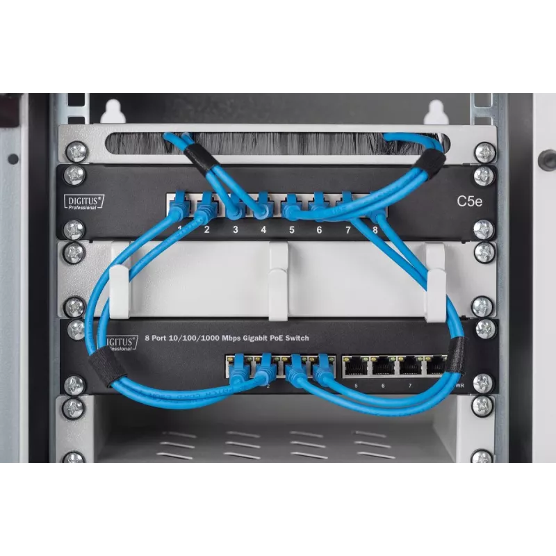 DIGITUS 8-poorts Gigabit PoE-switch 10 inch 8x10/100/1000Mbps RJ45 PoE 96W