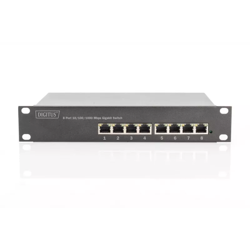 DIGITUS L2 Managed Gigabit Ethernet PoE-switch 8-poorts PoE, 10 inch, 80W PoE-budget