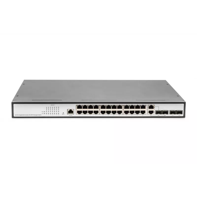 DIGITUS L2 managed Gigabit Ethernet-switch 24-poorts + 2 combo- en 2 SFP-uplinkpoorten