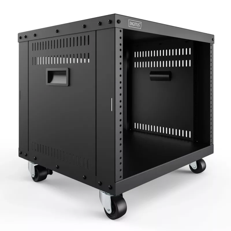 DIGITUS 8U AVS-rack 420x507x460mm schroefdraadgaten wielen zwart