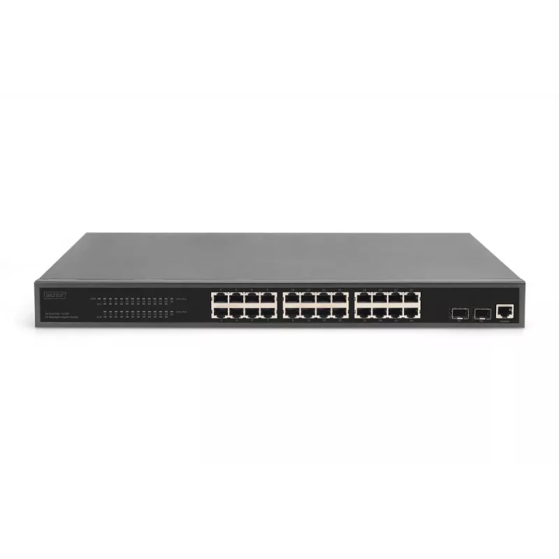 DIGITUS Gigabit Ethernet-switch met PoE-injector 24 poorts L2 Managed 2 SFP uplink