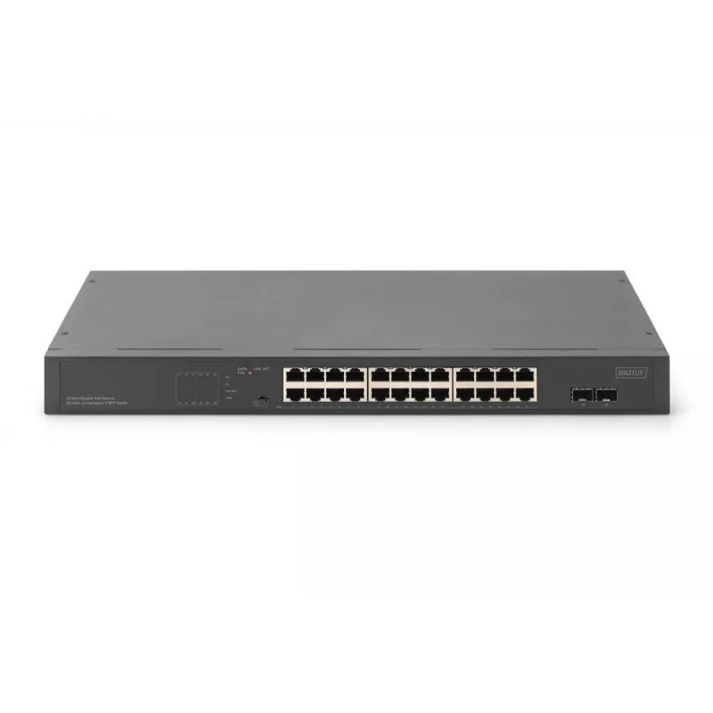 DIGITUS Unmanaged PoE-switch - 24-poorts Gigabit + 2-poorts Gigabit SFP