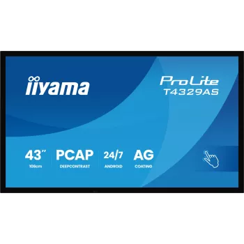 iiyama T4329AS-B1AG computermonitor 108 cm (42,5 inch) 3840 x 2160 pixels 4K Ultra HD LED touchscreen zwart