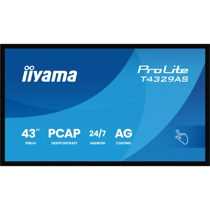 iiyama T4329AS-B1AG computermonitor 108 cm (42,5 inch) 3840 x 2160 pixels 4K Ultra HD LED touchscreen zwart
