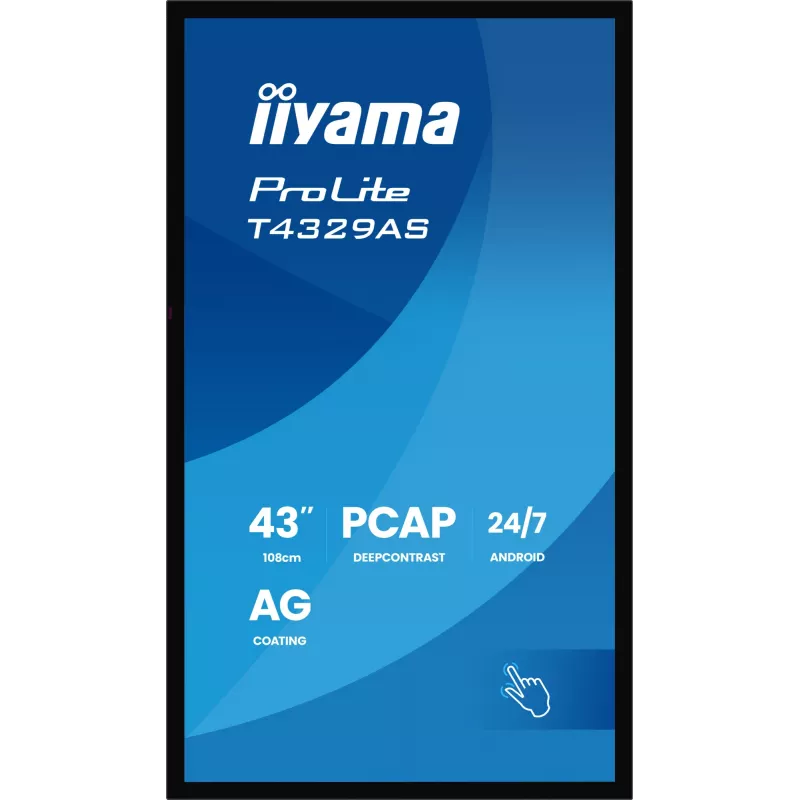 iiyama T4329AS-B1AG computermonitor 108 cm (42,5 inch) 3840 x 2160 pixels 4K Ultra HD LED touchscreen zwart