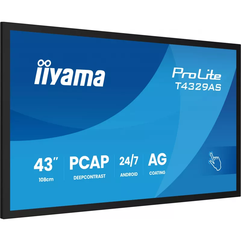 iiyama T4329AS-B1AG computermonitor 108 cm (42,5 inch) 3840 x 2160 pixels 4K Ultra HD LED touchscreen zwart