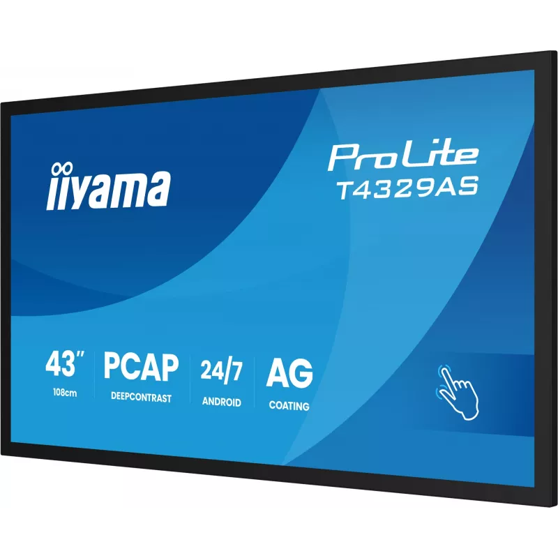 iiyama T4329AS-B1AG computermonitor 108 cm (42,5 inch) 3840 x 2160 pixels 4K Ultra HD LED touchscreen zwart