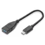 DIGITUS USB Type-C adapterkabel, OTG, Type-C - A M/F, 15 cm Super Speed zwart