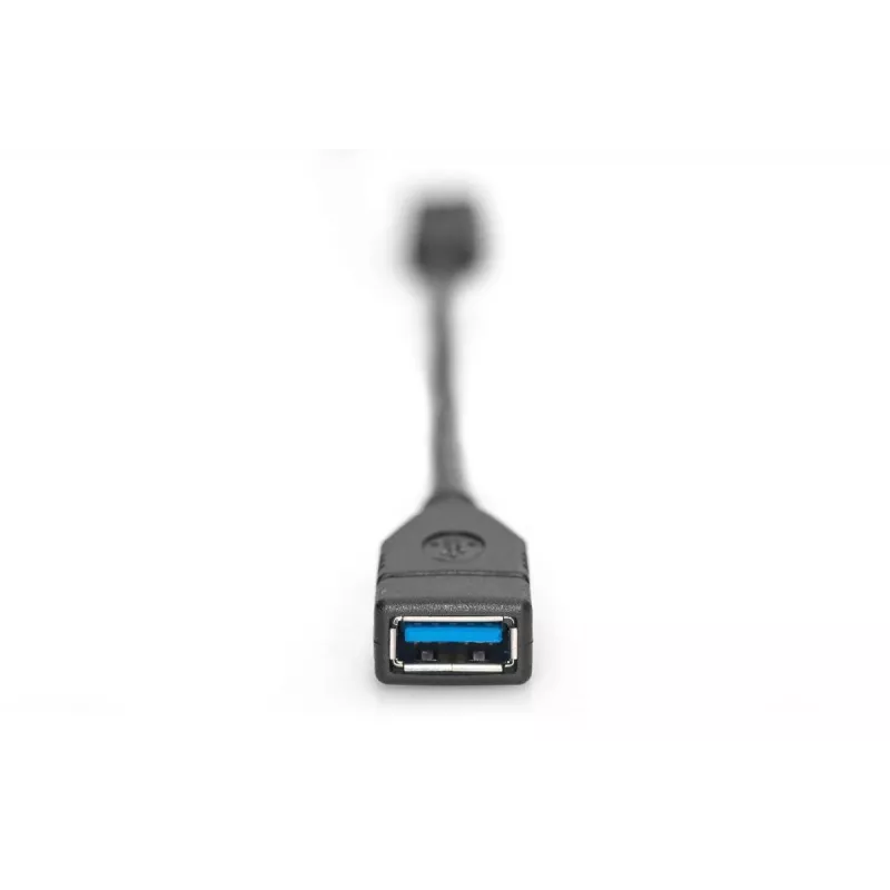 DIGITUS USB Type-C adapterkabel, OTG, Type-C - A M/F, 15 cm Super Speed zwart