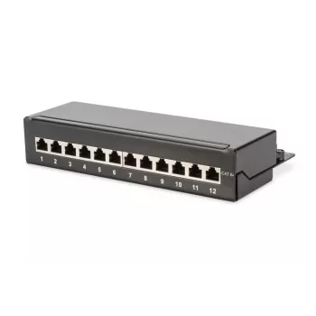 Patchpanel Digitus desktop CAT 6A klasse EA afgeschermd zwart