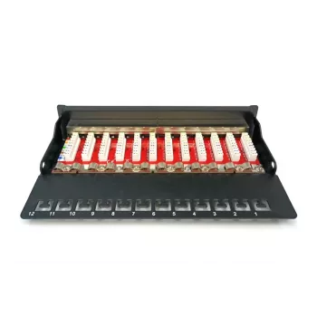 Patchpanel Digitus desktop CAT 6A klasse EA afgeschermd zwart