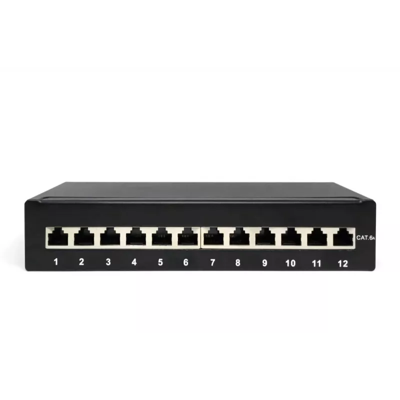 Patchpanel Digitus desktop CAT 6A klasse EA afgeschermd zwart