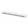 DIGITUS patchpanel CAT6A EA afgeschermd, 24-poorts RJ45 stofbescherming, 8P8C, 0,5U, grijs RAL 7035