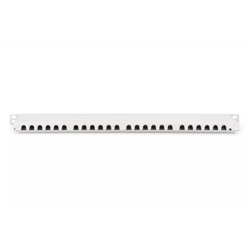 DIGITUS patchpanel CAT6A EA afgeschermd, 24-poorts RJ45 stofbescherming, 8P8C, 0,5U, grijs RAL 7035