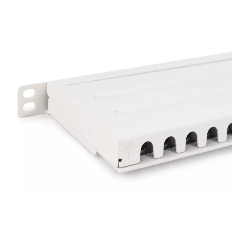 DIGITUS patchpanel CAT6A EA afgeschermd, 24-poorts RJ45 stofbescherming, 8P8C, 0,5U, grijs RAL 7035