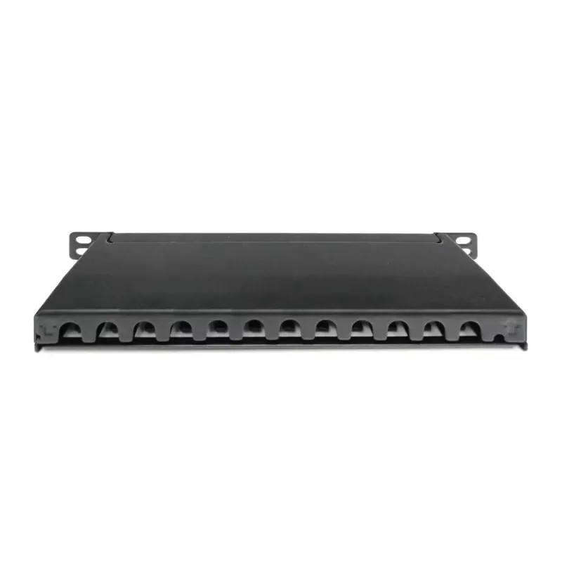 DIGITUS CAT6A patchpanel, afgeschermd, 12-poorts, 1/2U, 10 inch rackinbouw, zwart RAL 9005