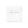 DIGITUS CAT6A klasse EA netwerkdoos, afgeschermd 1x RJ45, LSA, zuiver wit, inbouw, 8 richtingen