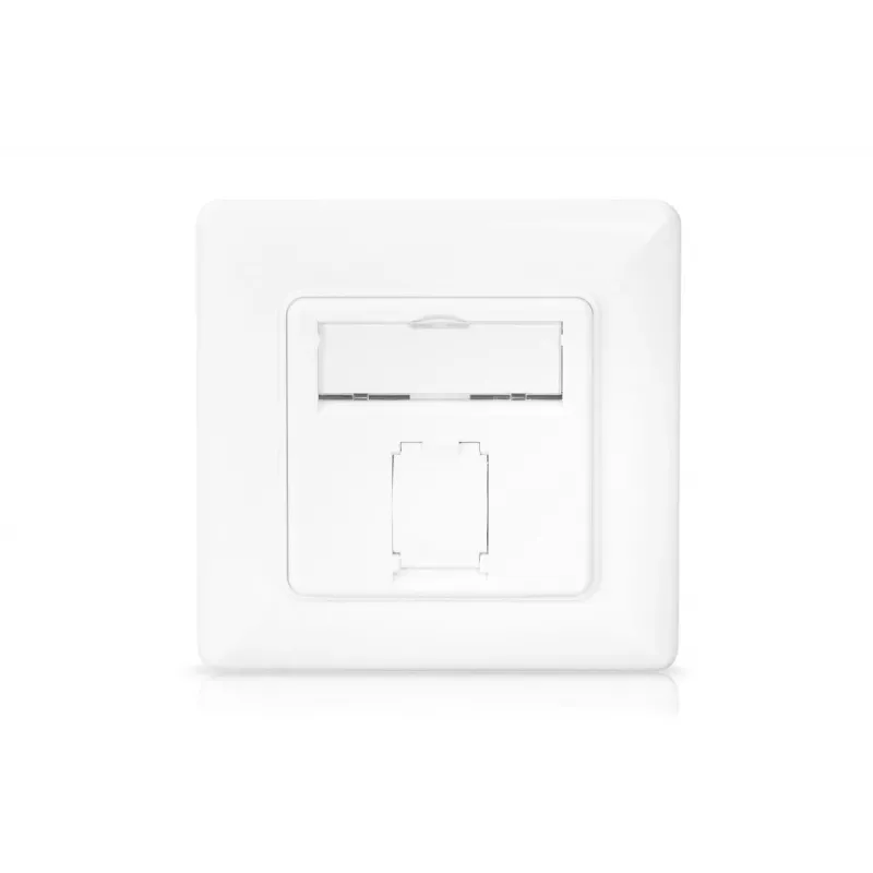 DIGITUS CAT6A klasse EA netwerkdoos, afgeschermd 1x RJ45, LSA, zuiver wit, inbouw, 8 richtingen