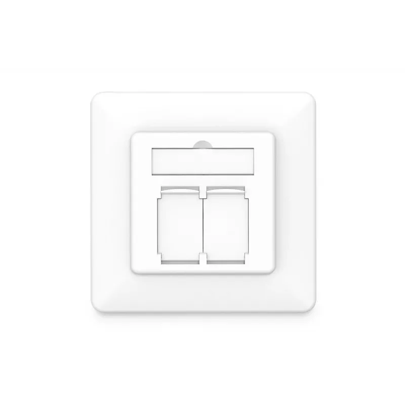 DIGITUS CAT6A klasse EA netwerkdoos, afgeschermd 2x RJ45, LSA, zuiver wit, inbouw, 8 richtingen