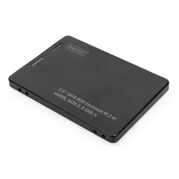DIGITUS HDD-behuizing 2,5 inch SATA – M.2 of mSATA SATA 3 6 Gbit/s, schrijfsnelheid tot 520 MB/s
