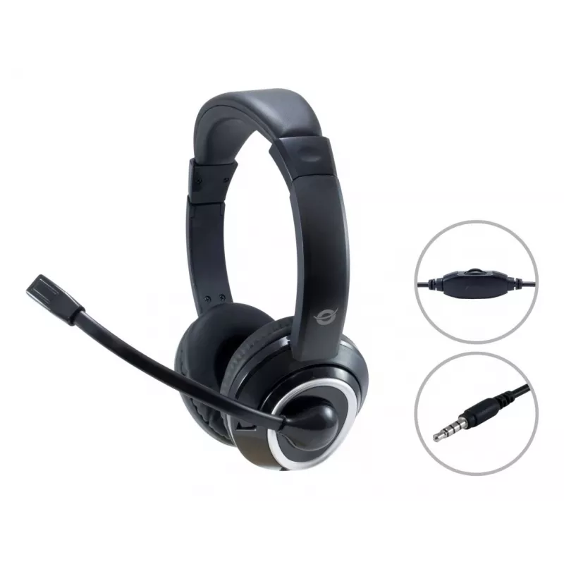Conceptronic POLONA02B hoofdtelefoon/headset bedraad hoofdband gaming zwart