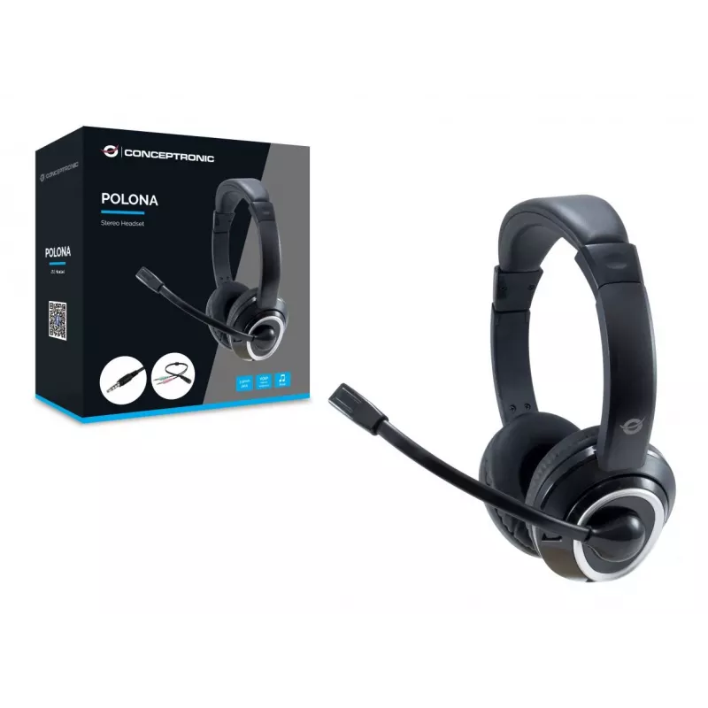 Conceptronic POLONA02BA hoofdtelefoon/headset bedraad hoofdband gaming zwart