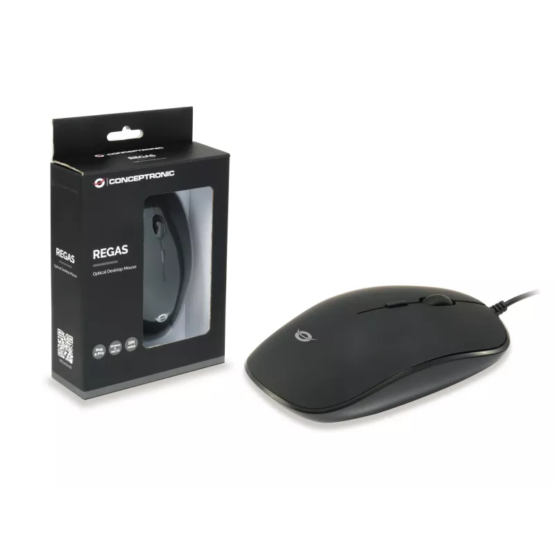 Conceptronic REGAS01B muis kantoor dubbelhandig USB Type-A optisch 1200 DPI