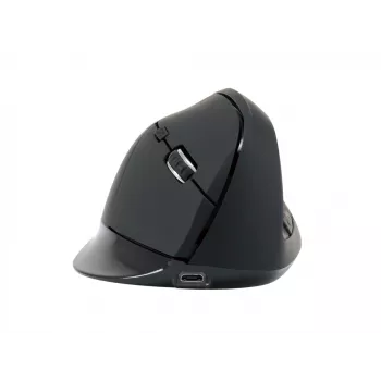 Conceptronic LORCAN ERGO 6-toetsen ergonomische Bluetooth-muis, rechtshandig, verticaal ontwerp, optisch, Bluetooth, 1600 DPI, zwart