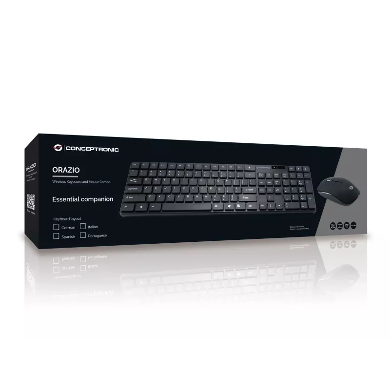 Conceptronic ORAZIO01DE toetsenbord muis inbegrepen thuis RF draadloos QWERTZ Duits zwart