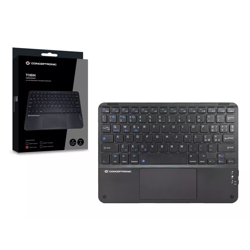 Conceptronic TOBIN01BIT 10-inch Bluetooth touchpad-toetsenbord, QWERTY Italiaans