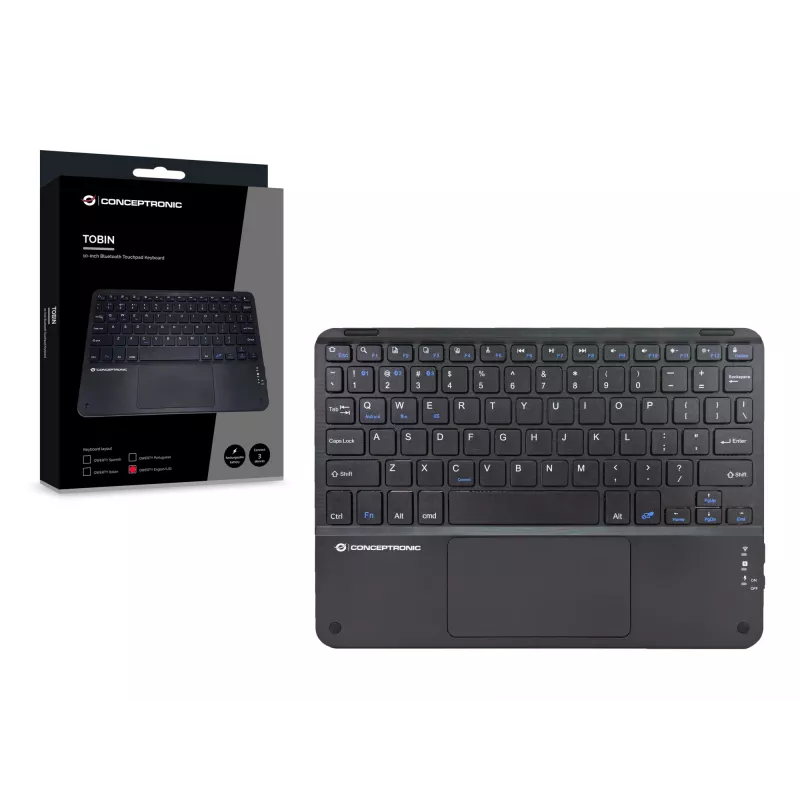 Conceptronic TOBIN01BUS 10-inch Bluetooth touchpad-toetsenbord, QWERTZ EN (US)