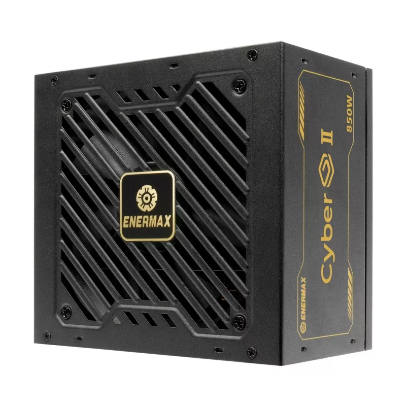 Enermax CyberG II ERV850G-AHG-NAC pc-voeding, 850 W, 80 Plus Gold, niet-modulair, ATX, 12-pins high power GPU-connector, zwart