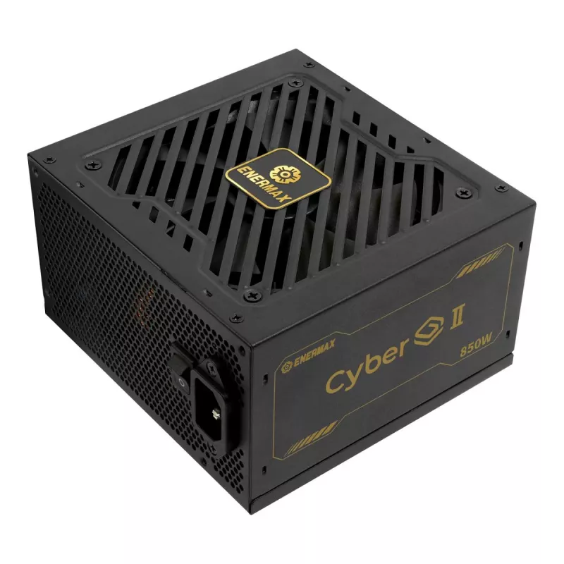Enermax CyberG II ERV850G-AHG-NAC pc-voeding, 850 W, 80 Plus Gold, niet-modulair, ATX, 12-pins high power GPU-connector, zwart