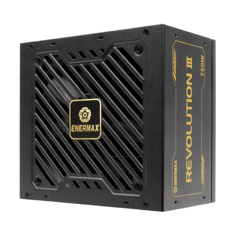 Enermax Revolution III ERV750G-AHG-MAC pc-voeding, 750 W, 80 Plus Gold, volledig modulair, ATX, 12-pins High Power GPU-connector, zwart