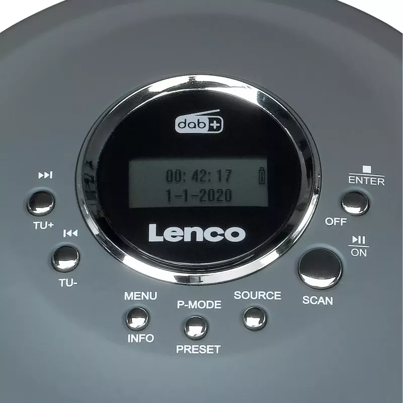 Persoonlijke cd-speler Lenco CD-400GY antraciet MP3-ondersteuning schokbestendig 40s