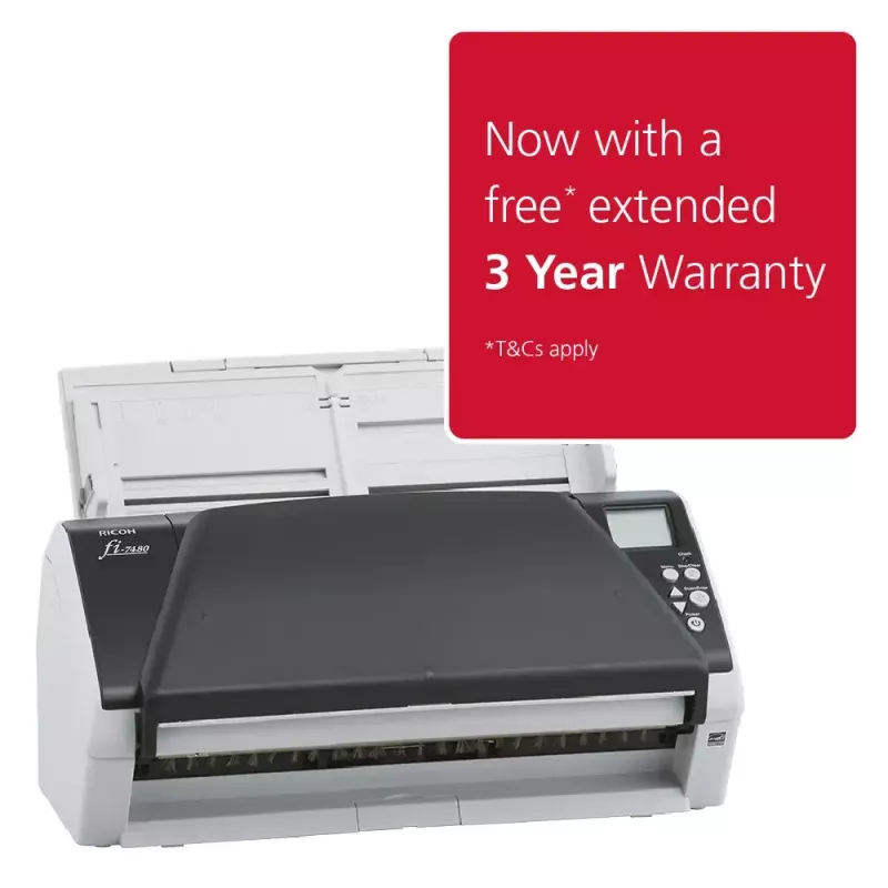 Ricoh fi-7480 ADF-scanner 600 x 600 DPI A3 grijs, wit