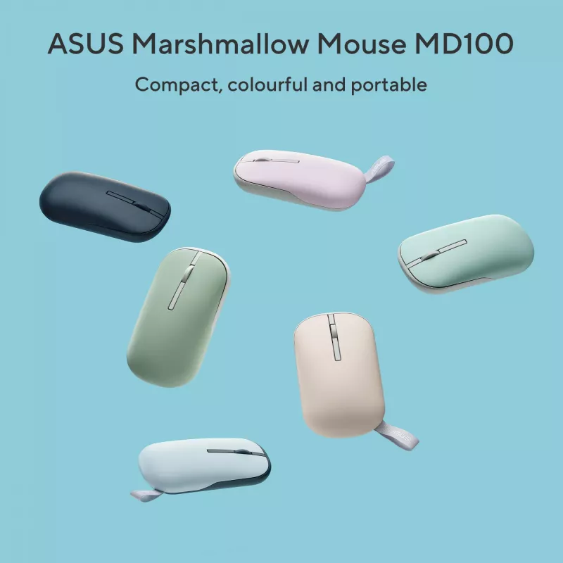 ASUS Marshmallow MD100 muis kantoor voor beide handen RF draadloos + Bluetooth optisch 1600 DPI
