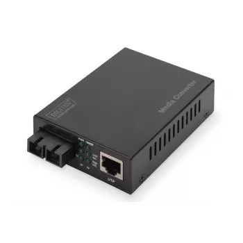 DIGITUS Mediaconverter, Multimode 10/100/1000Base-T naar 1000Base-SX, incl. voeding, SC-stekker, tot 0,5 km